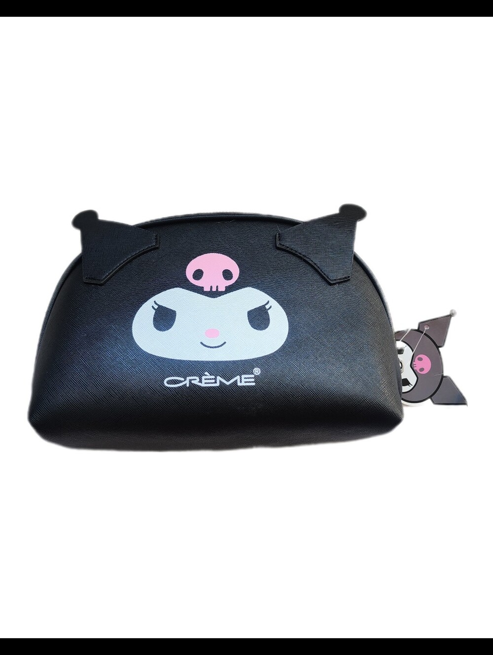 CRÈME Kuromi-Inspired Black Cosmetic Pouch with Pink Accent